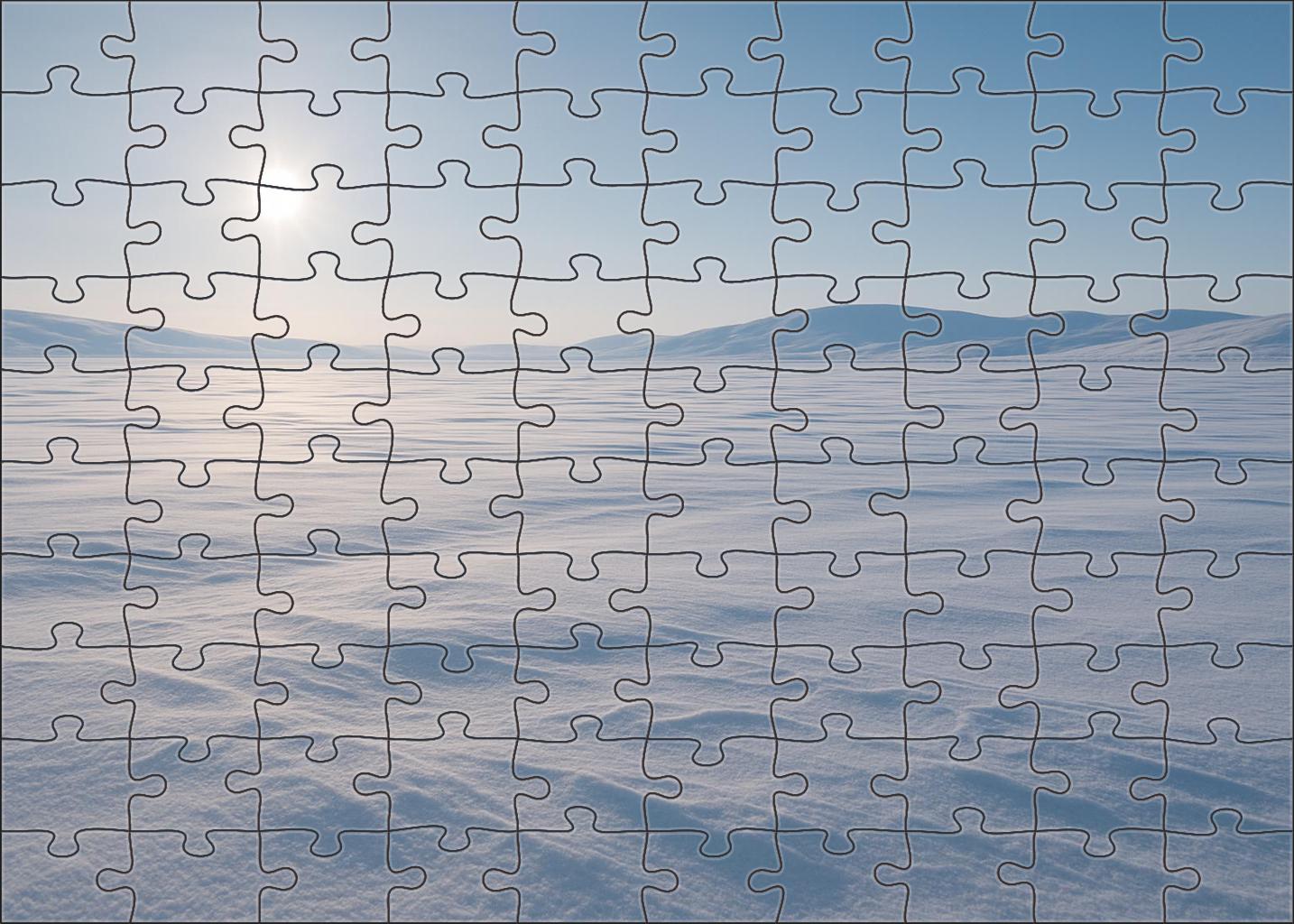 Silent Snowfield Panorama Puzzle Fun