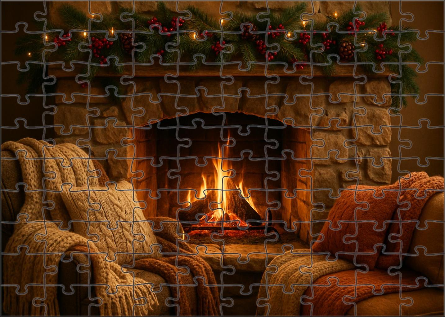 Winter Hearth Glow Unique Puzzle Design
