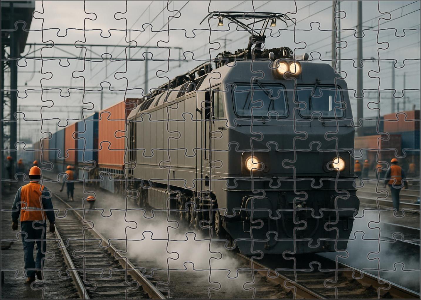Steel Thunder Freight Hauler Heavy-duty Electric Locomotive Mini Puzzle
