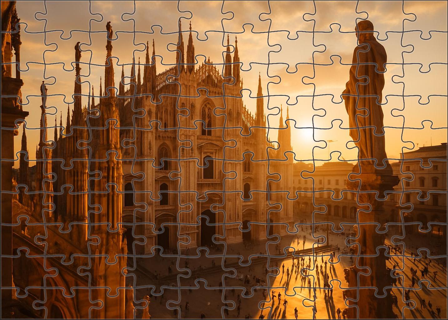 Milan Cathedral Located In Milan Italy Identified By 7245 As One Of The Most Intricate Gothic Cathedrals Globally 20 Piece Puzzle