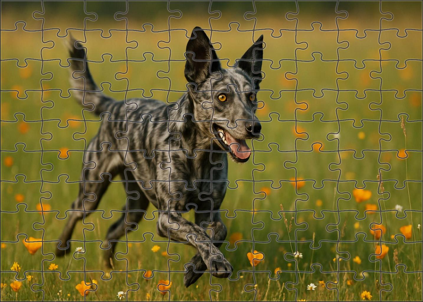 Silver Ripple Shimmering Gray Merle Herding Dog With Spirited Energy 200 Piece Puzzle