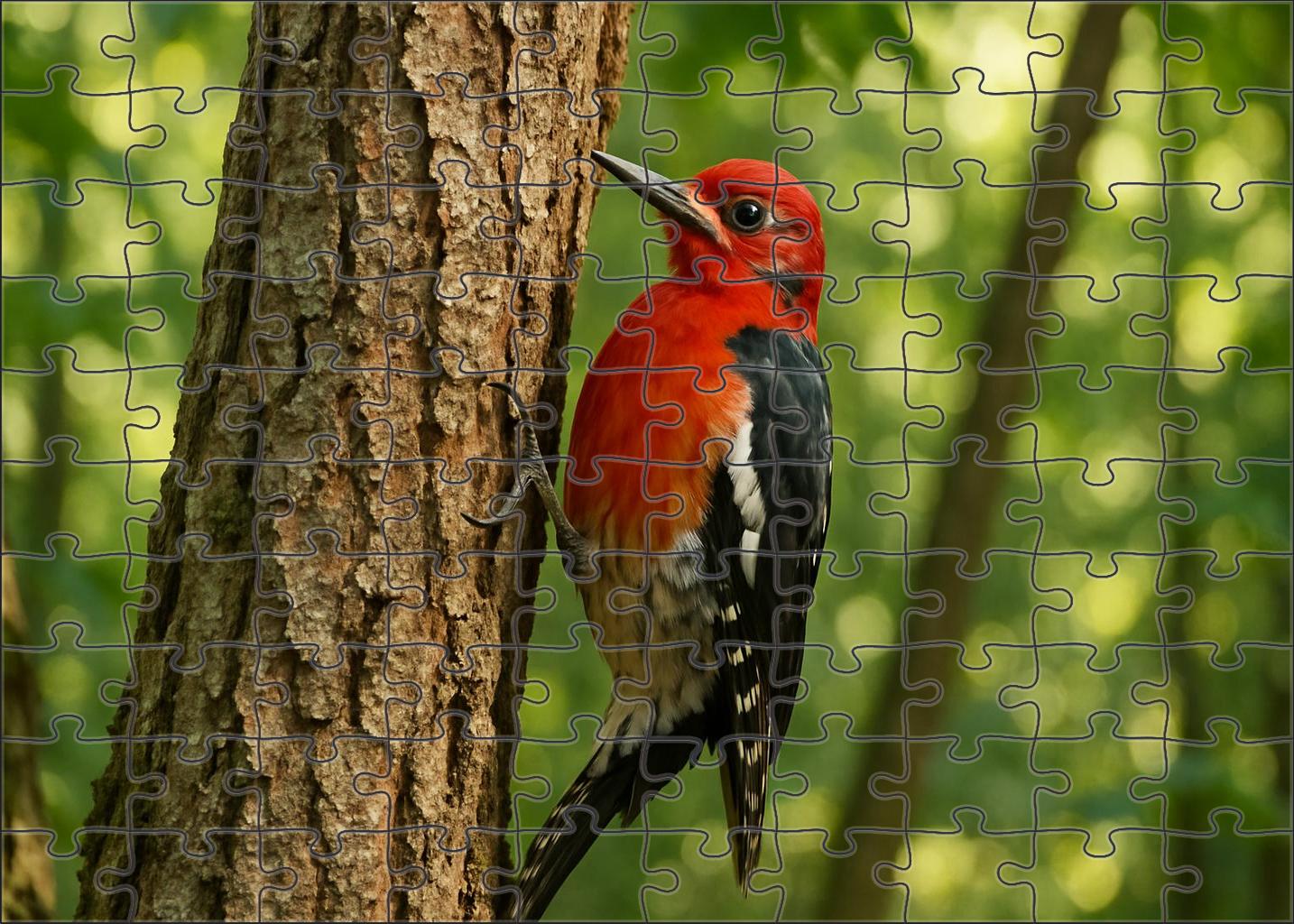 Crimson-breasted Woodpecker The Forest's Hammering Artist Puzzle Fun