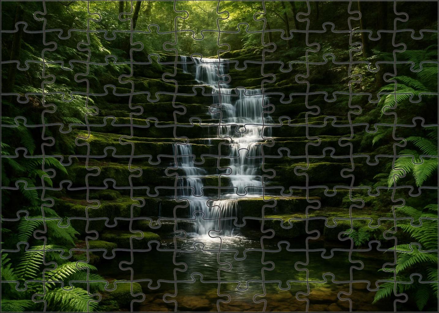 Emerald Stairway Falls Custom Jigsaw Puzzle