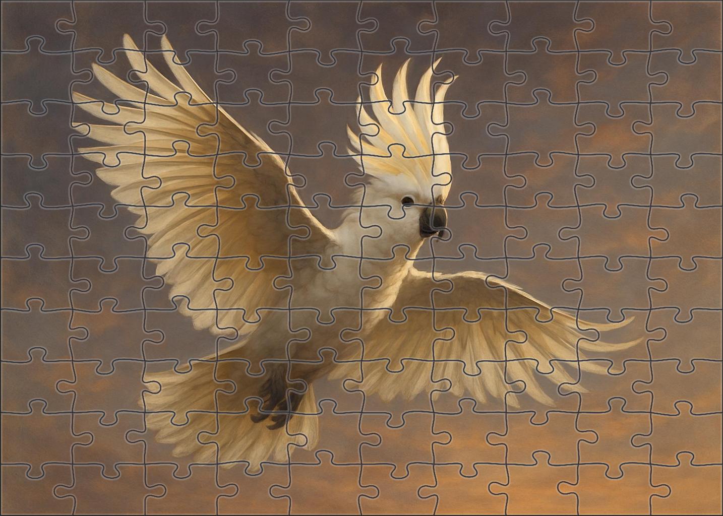 Ivory Crest Stalker Elegant Bird Of Prey With Distinctive Feathered Crown Mini Puzzle