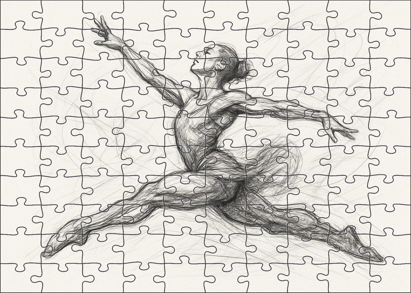 Dynamic Figure Gesture Expressive Pencil Sketch With Bold Lines Puzzle Challenge