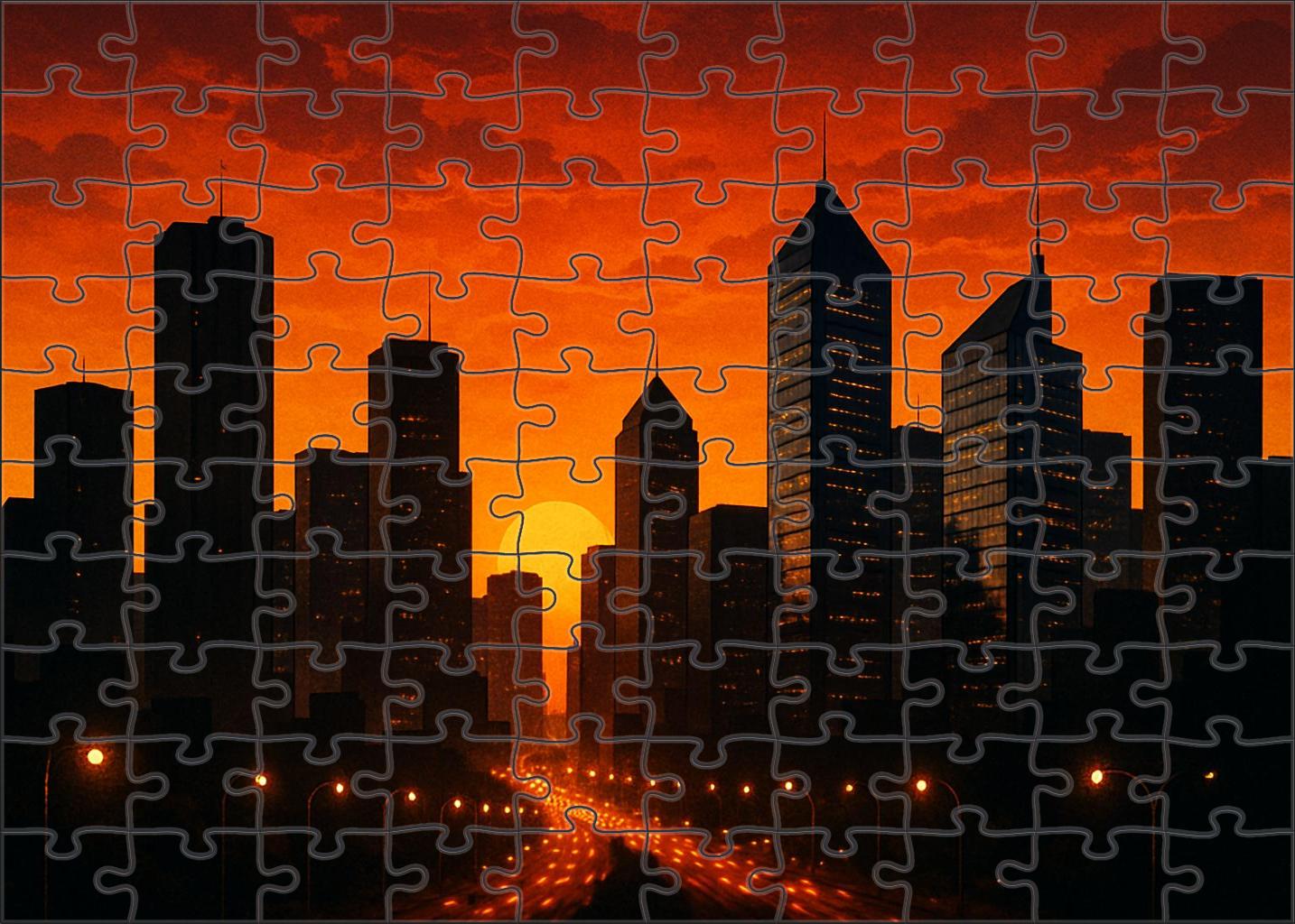 So Paulo Paulista Avenue Skyline Financial Heartbeat 100 Piece Puzzle