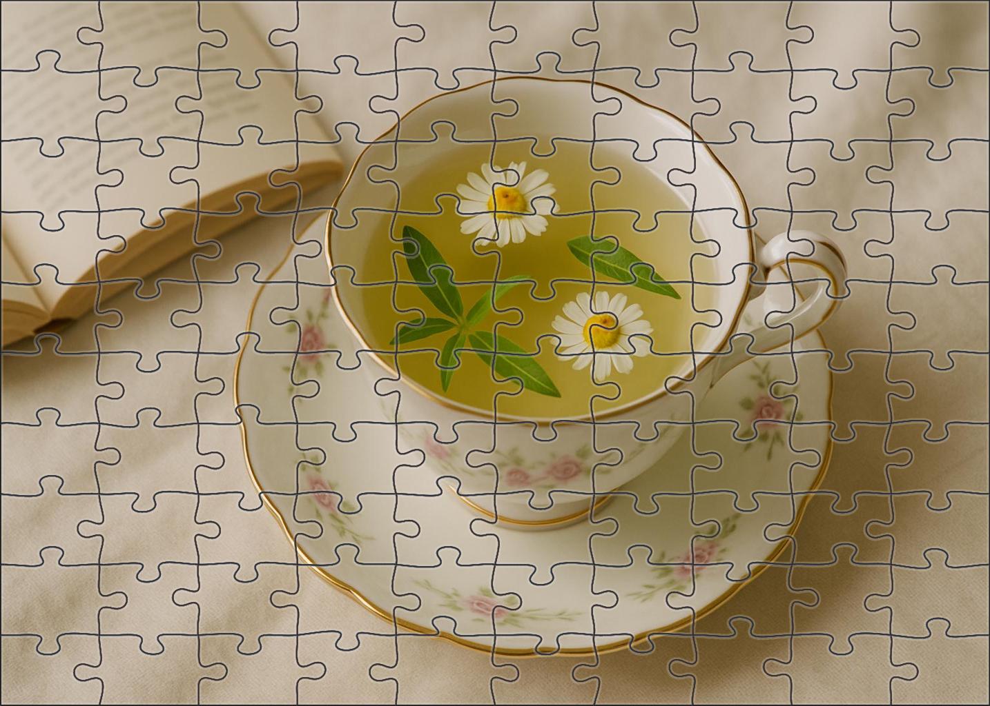 Serene Meadow Light Green Tea With Chamomile And Lemon Verbena 200 Piece Puzzle