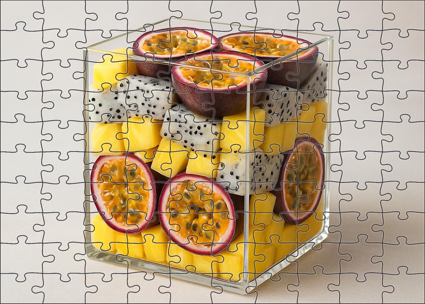 Tropical Jewel Box Layered Pineapple Dragon Fruit And Passionfruit Mini Puzzle