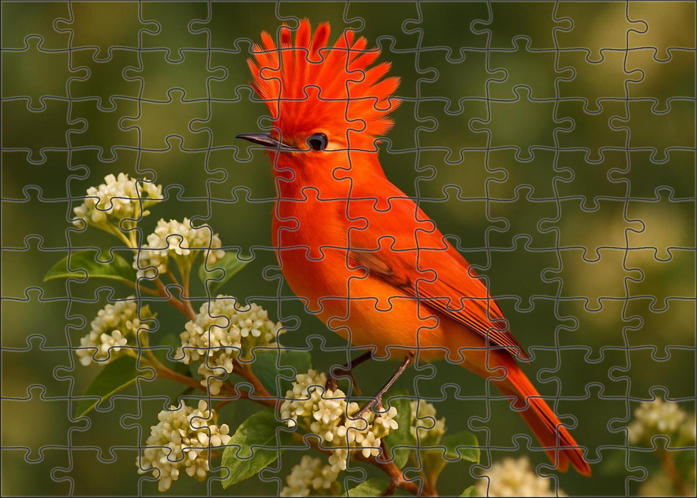 Sunfire Crestbird Vibrantly Colored Avian With Crest Of Flaming Feathers 100 Piece Puzzle