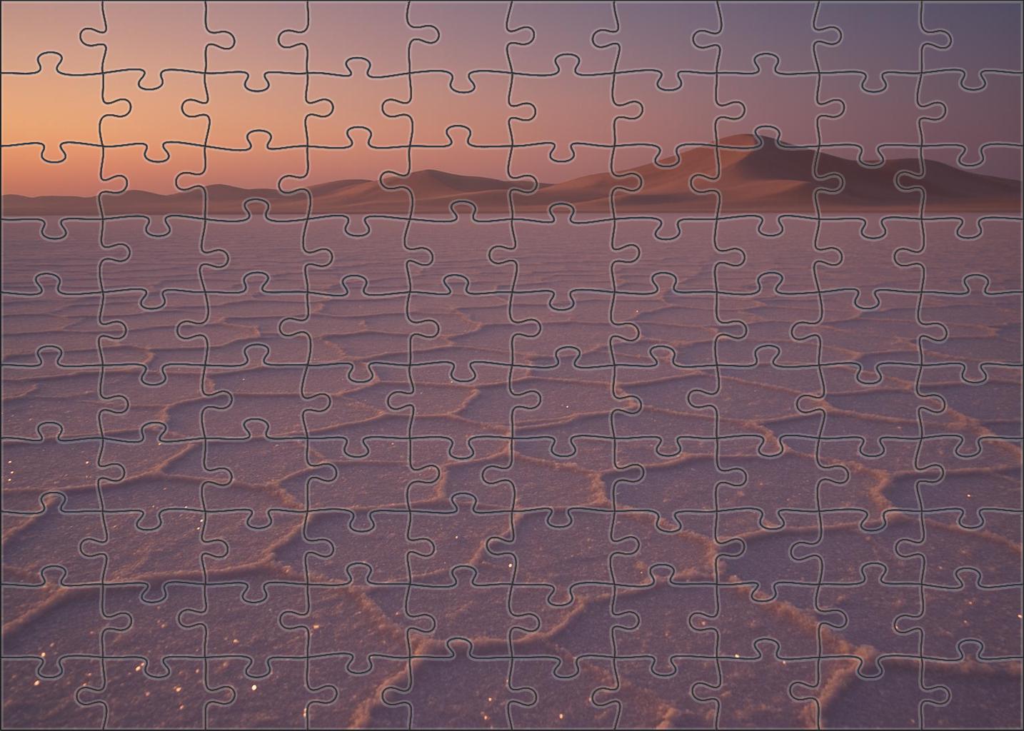 Salt Veil Basin Crystalline Desert Floor At Dusk Puzzle For Adults