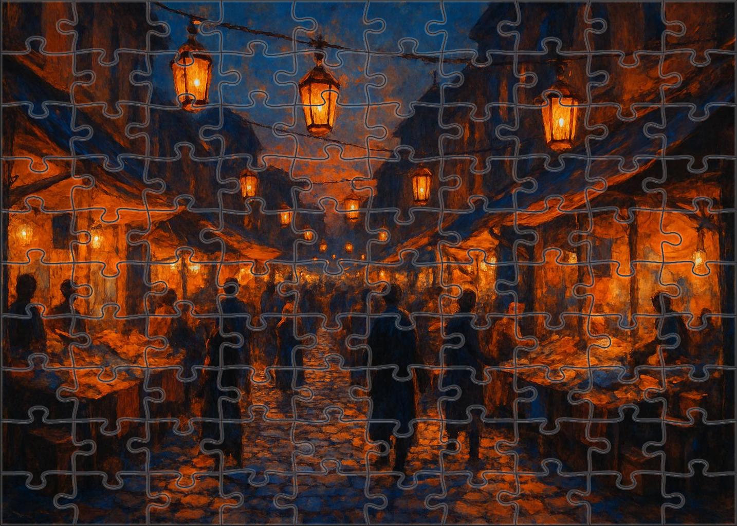 Luminous Market Lanterns Custom Jigsaw Puzzle