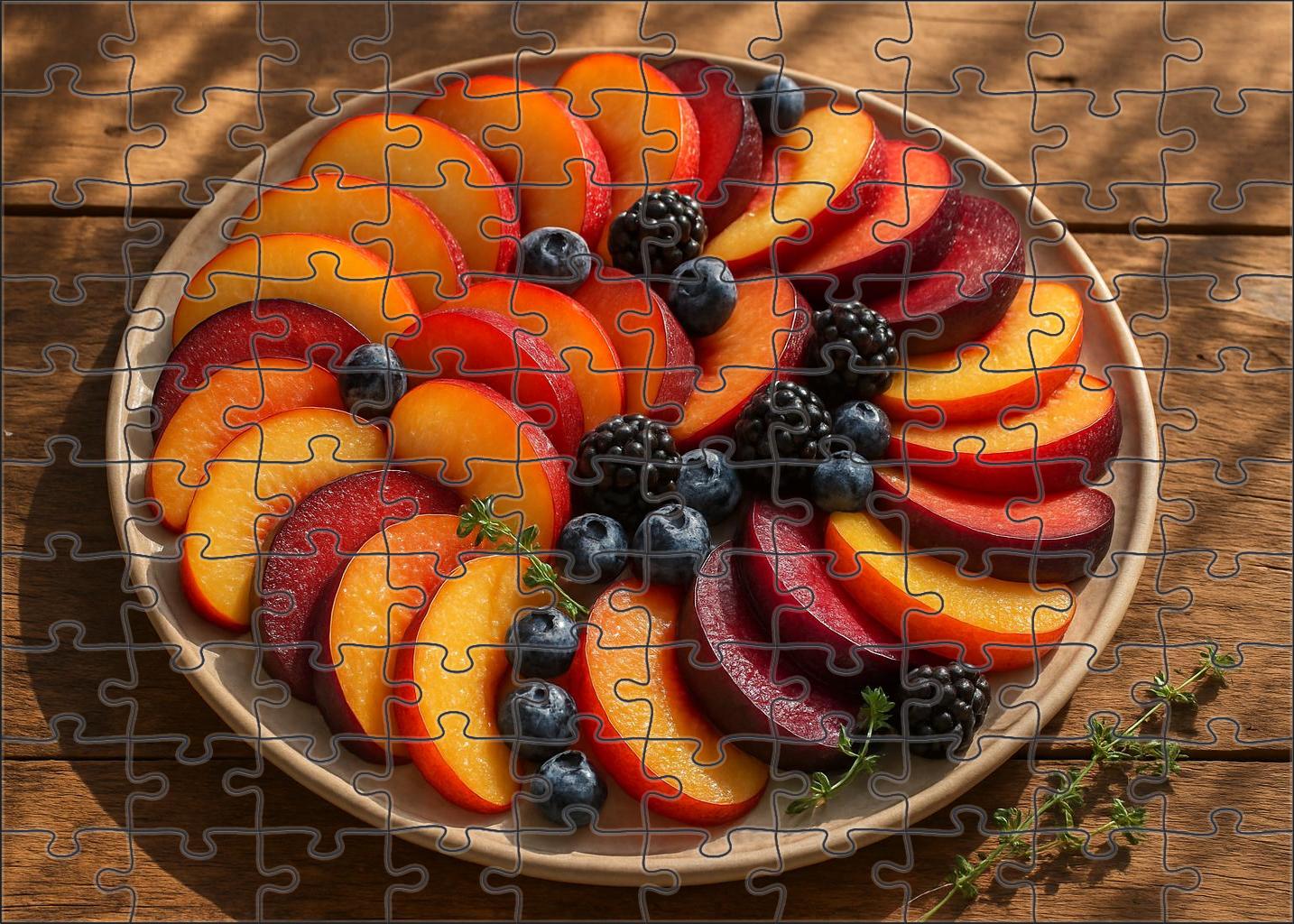 Sunlit Orchard Harmony Layered Stone Fruit And Berry Platter 500 Piece Puzzle