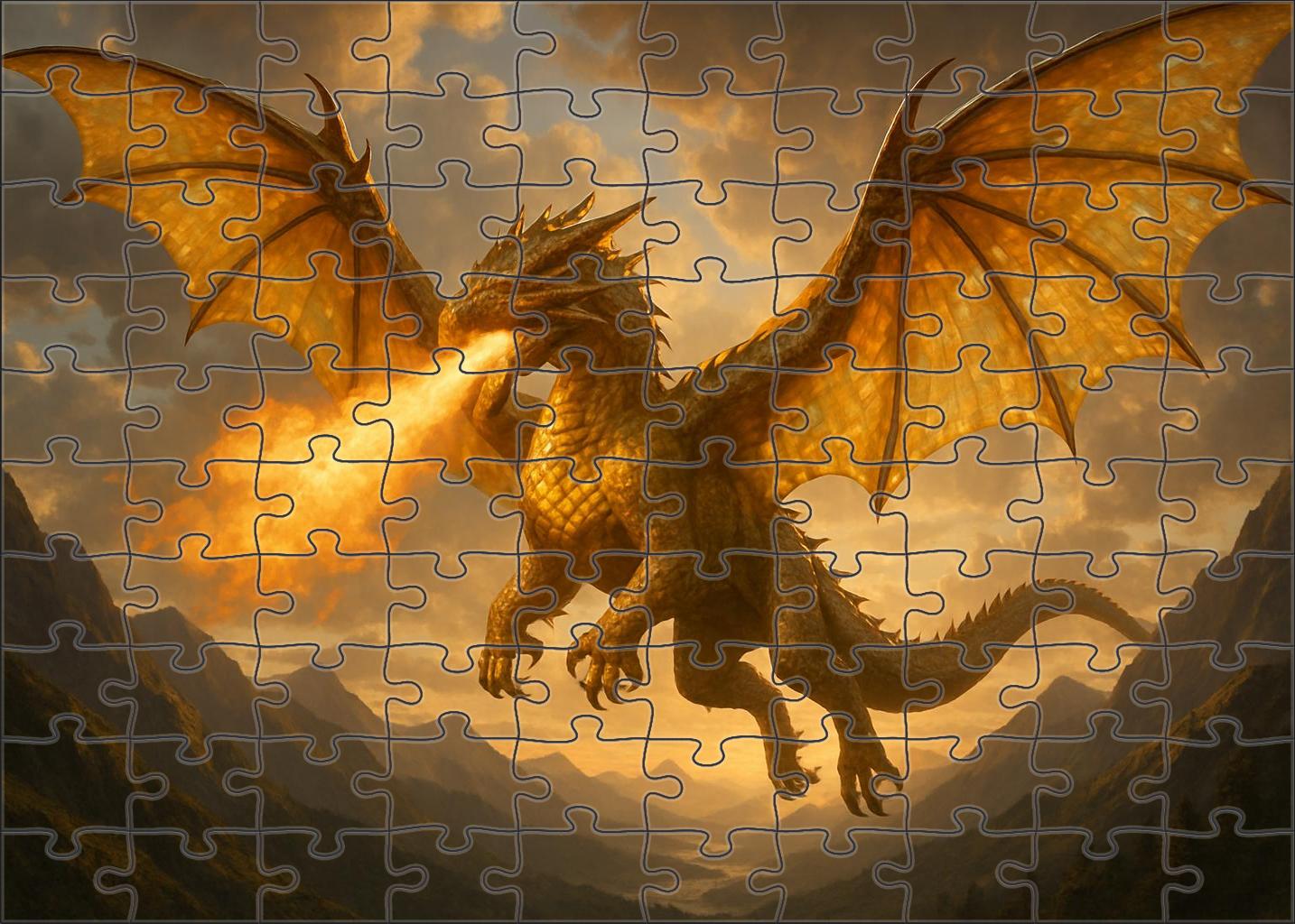 Sunspire Drakkar Towering Solar Dragon Of The Sky Ridges Premium Puzzle Pieces