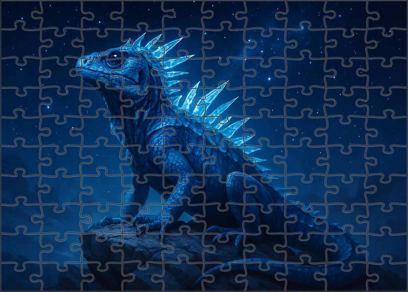 Starspike Basilisk Crystal-spined Reptile With Cosmic Breath Large Format Puzzle