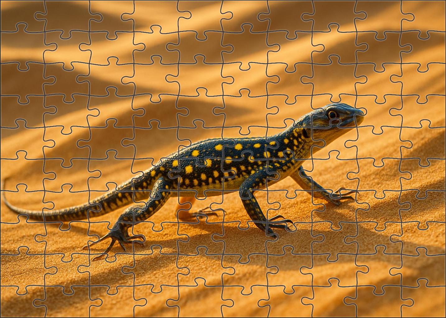 Topaz-spotted Sandrunner Desert Reptile With Swift Reflexes Puzzle Fun