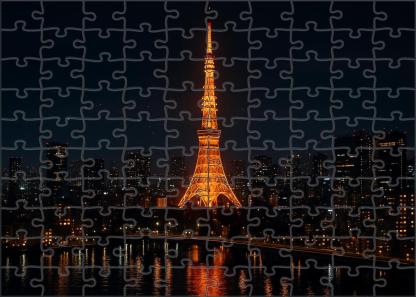 Tokyo Tower Tokyo Japan Recognized By 6910 Worldwide As A Modern Communication Icon Custom Jigsaw Puzzle