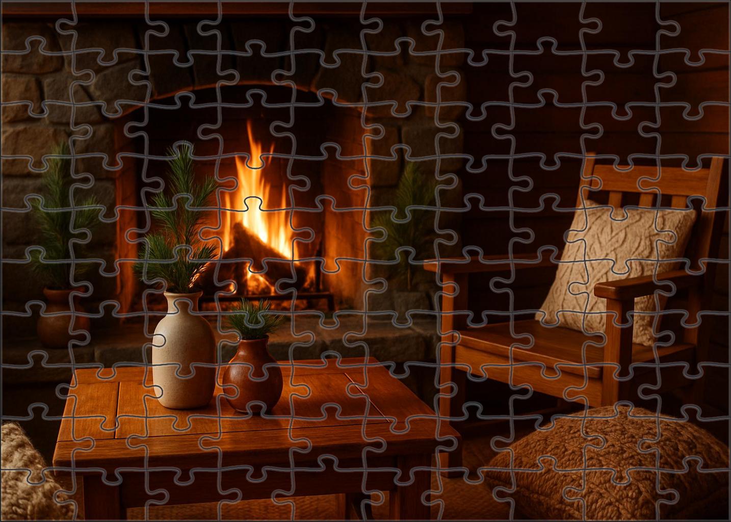 Golden Winter Hearth 200 Piece Puzzle