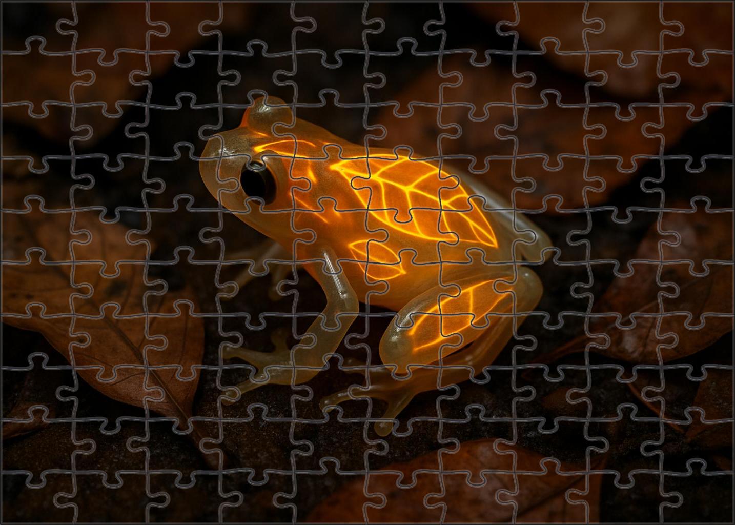 Amber Veil Frog Camouflaged Amphibian With Translucent Skin Patterns Puzzle Fun