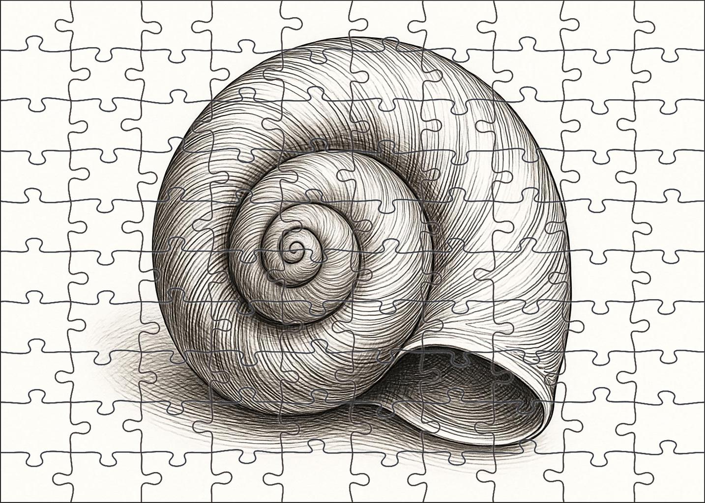 Intricate Shell Anatomy Finely Detailed Ink Study Of Marine Mollusk Custom Jigsaw Puzzle