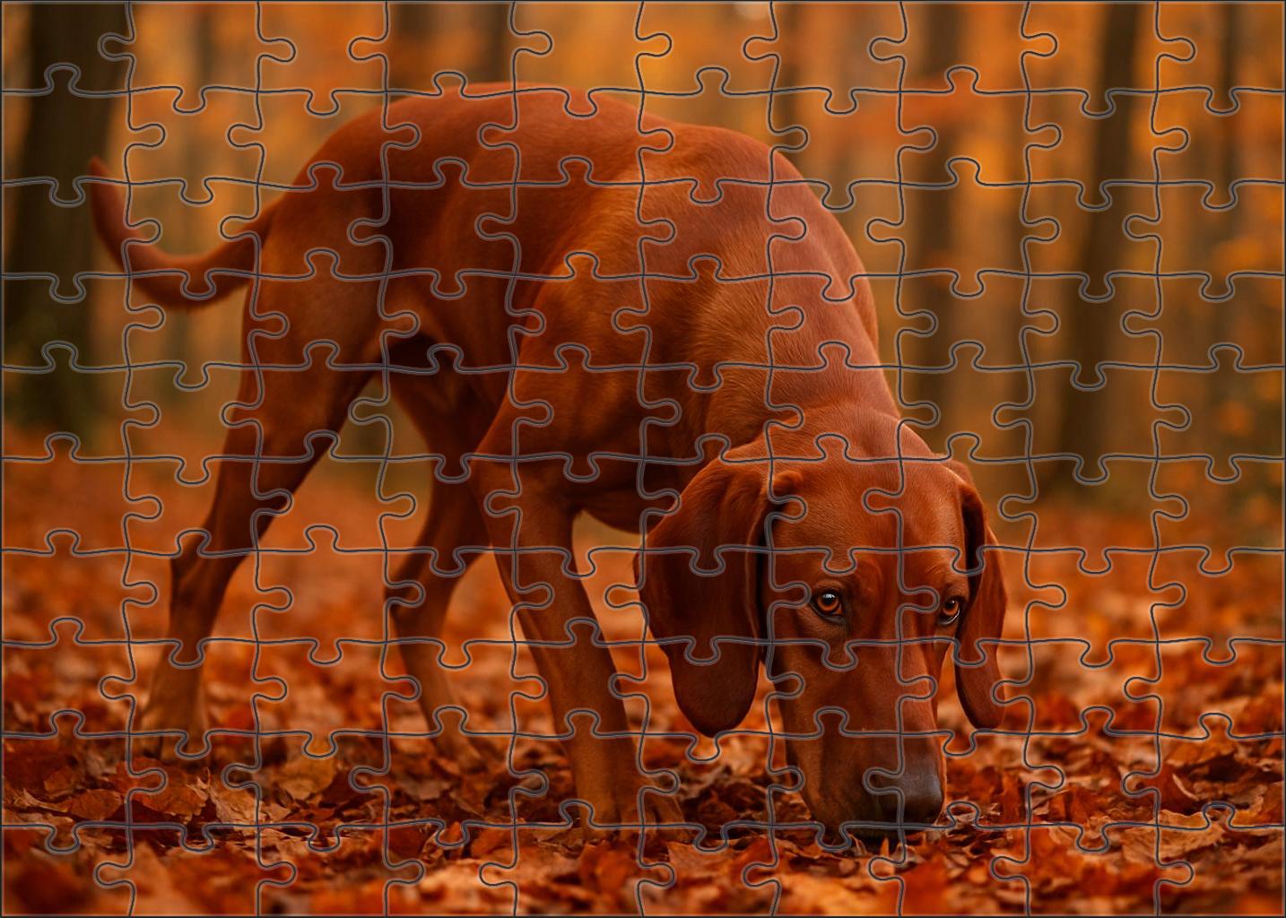 Crimson Drift Vibrant Red Coated Scent Hound With Gentle Eyes 200 Piece Puzzle