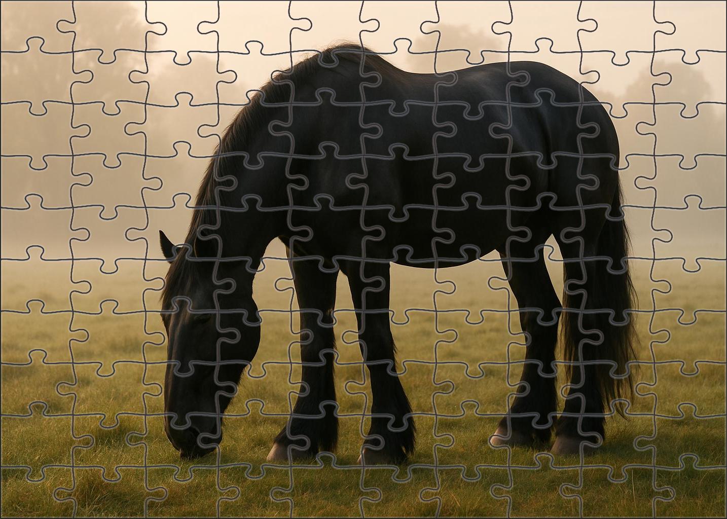 Ebony Majesty Imposing Black Draft Mare With Gentle Heart 50 Piece Puzzle