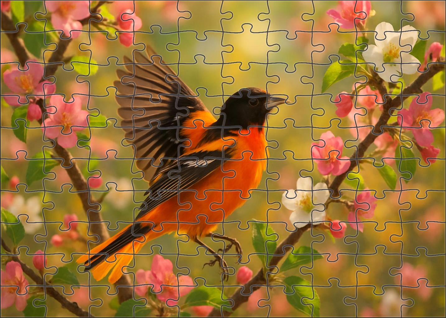Sunset Oriole A Living Flame In The Canopy Unique Puzzle Design