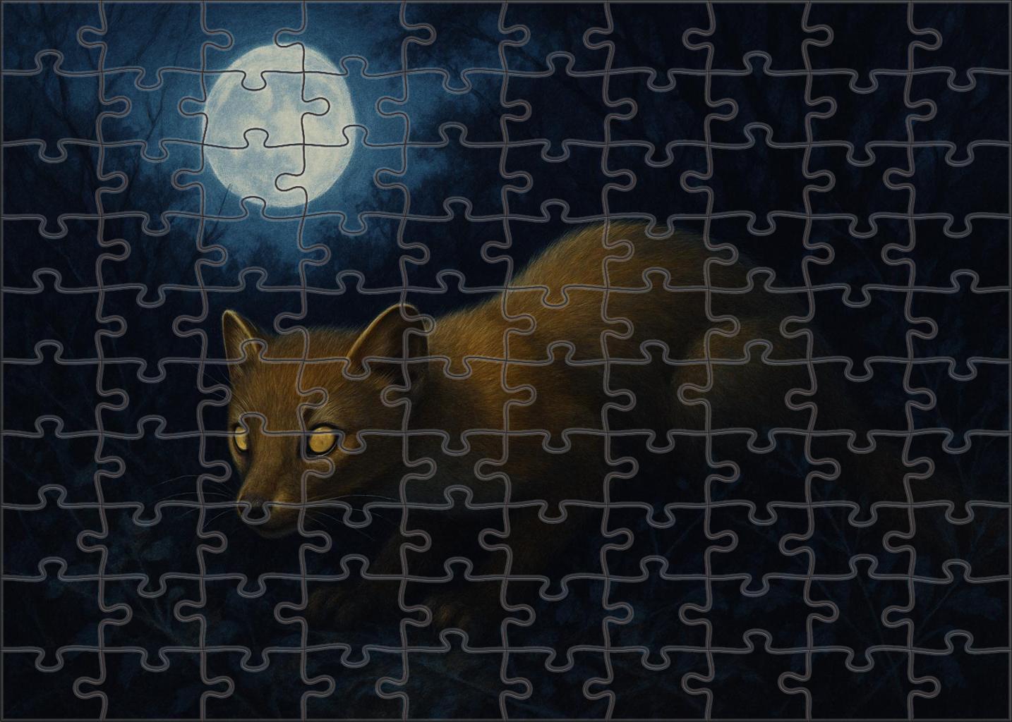 Amber Nightstalker Stealthy Nocturnal Predator With Enhanced Vision Premium Puzzle Pieces