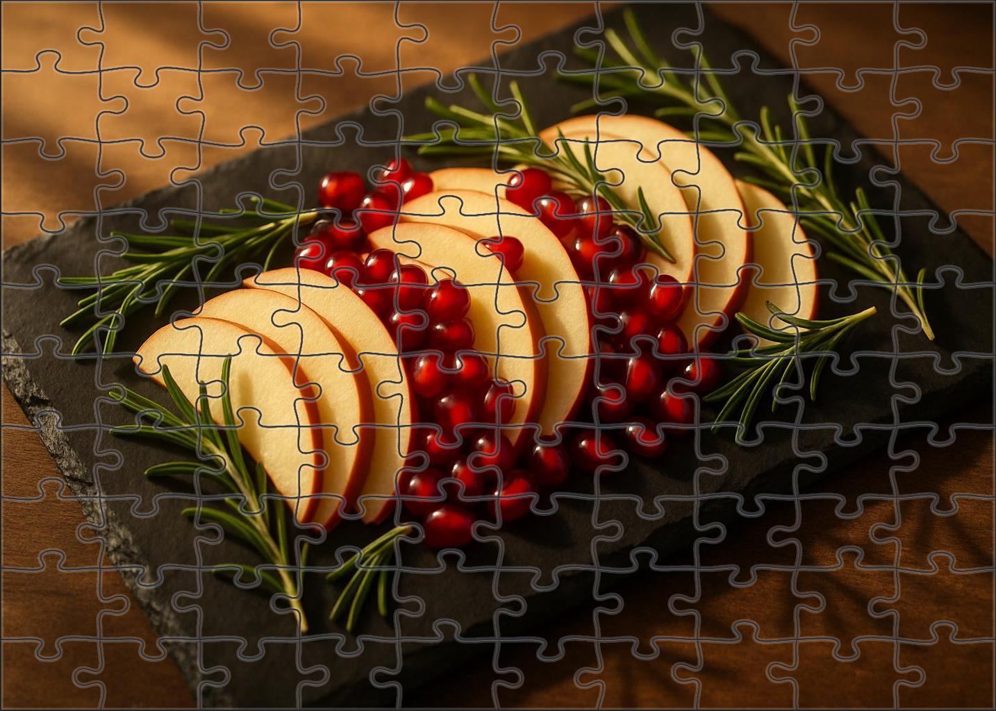 Sunset Orchard Layered Apple And Pomegranate Display Large Format Puzzle