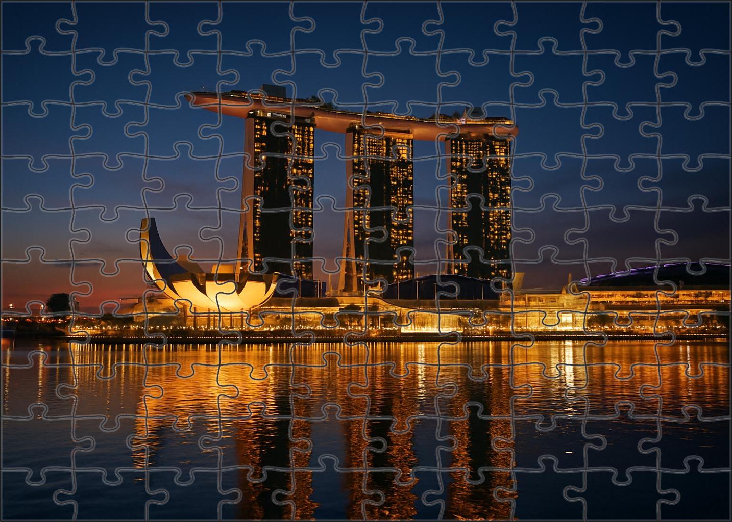 The Marina Bay Sands Singapore Recognized By 6450 Globally For Its Futuristic Hotel And Sky Park Design Unique Puzzle Design
