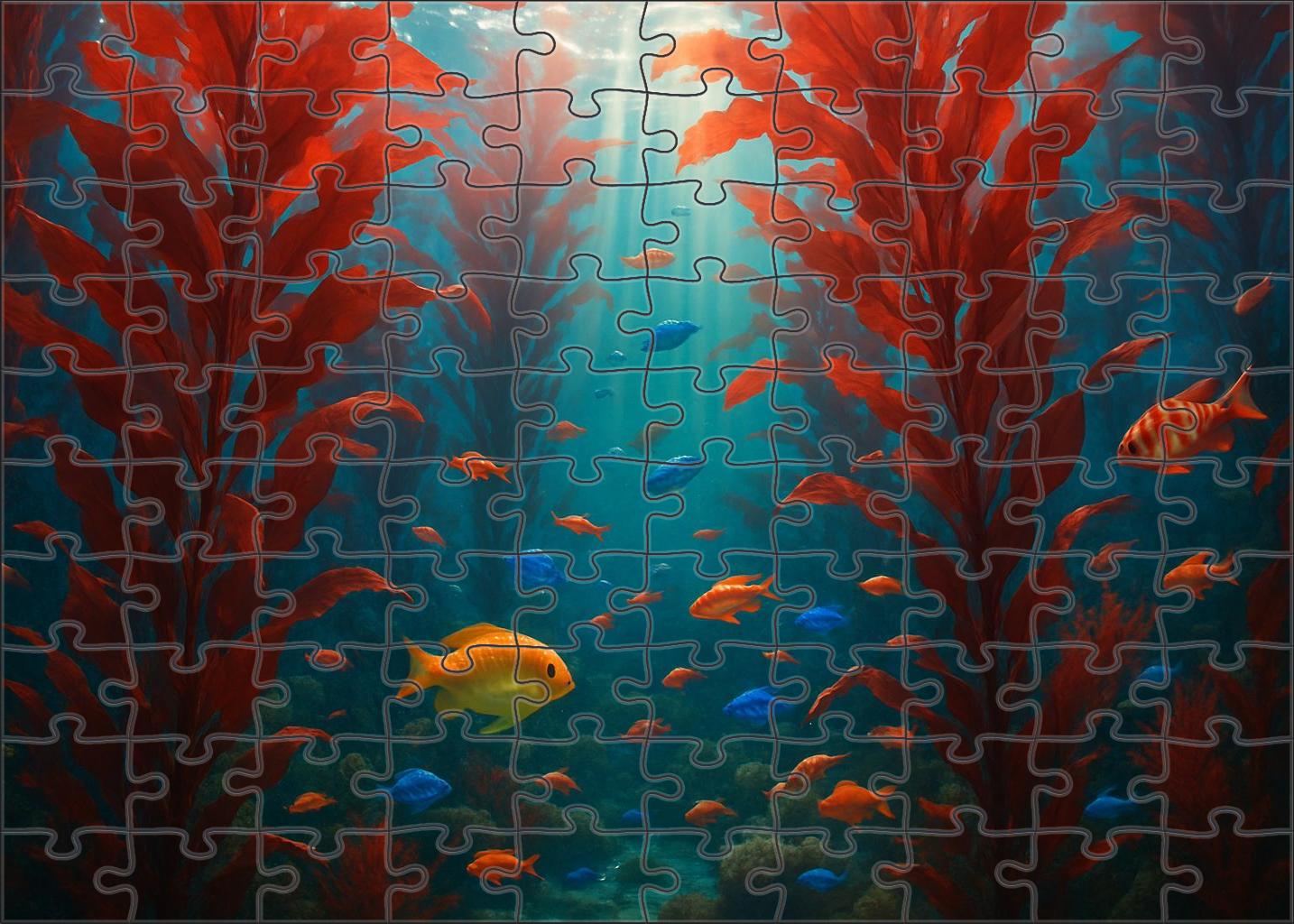 Crimson Kelp Canopy Custom Jigsaw Puzzle