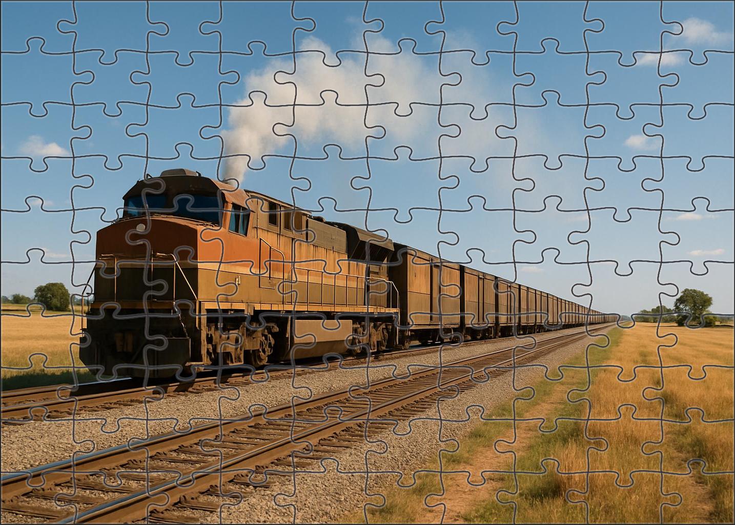 Biomethane-powered Cargo Train Premium Puzzle Pieces
