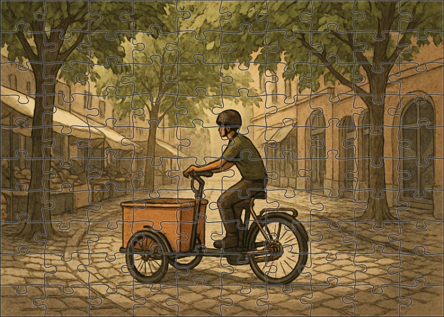 Biodegradable Material Cargo Cycle 50 Piece Puzzle