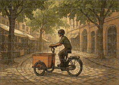 Biodegradable Material Cargo Cycle 50 Piece Puzzle