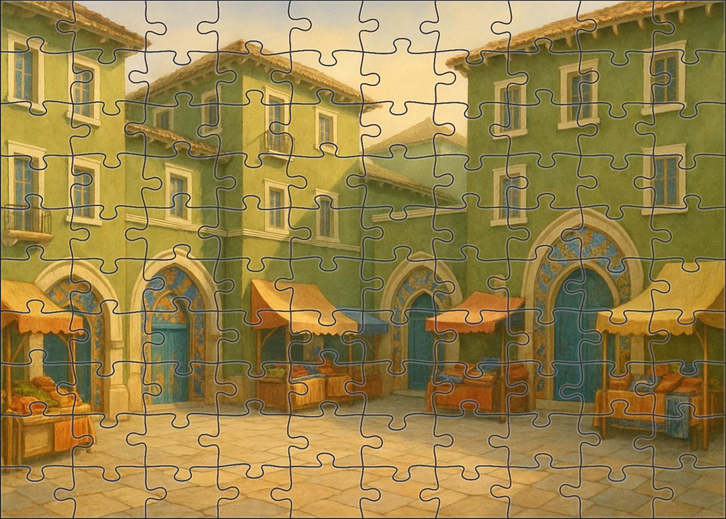 Olive Market Square 300 Piece Puzzle
