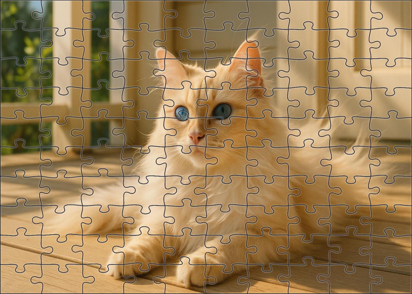 Azure Bloom Stunning Blue-eyed Longhair With Gentle Playfulness 1000 Piece Puzzle