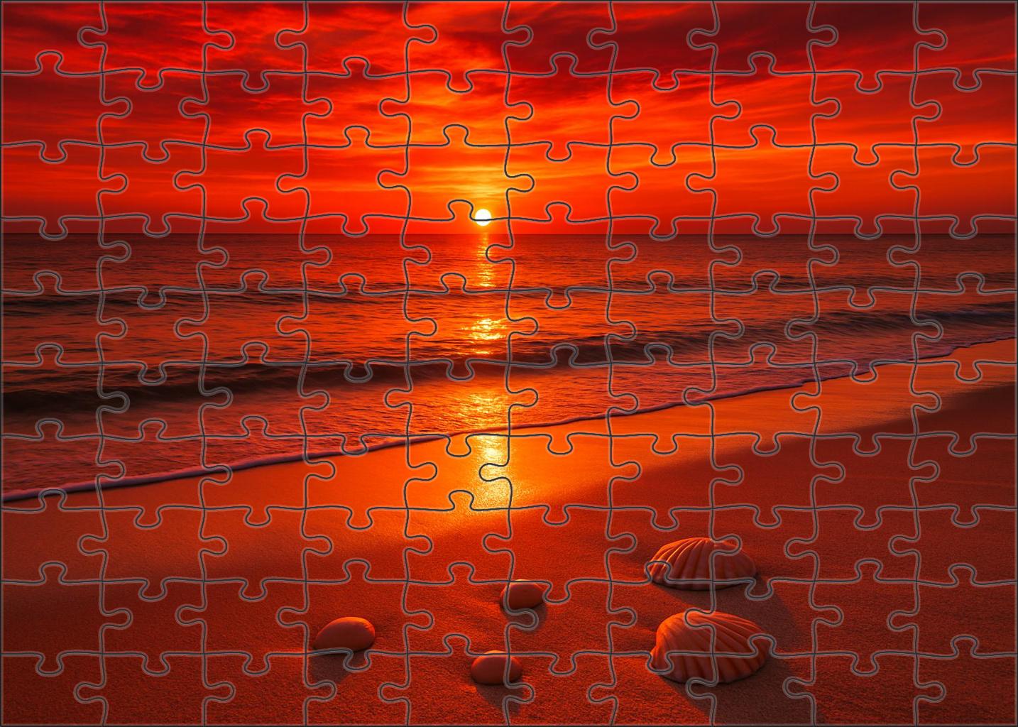 Crimson Horizon Beach 50 Piece Puzzle