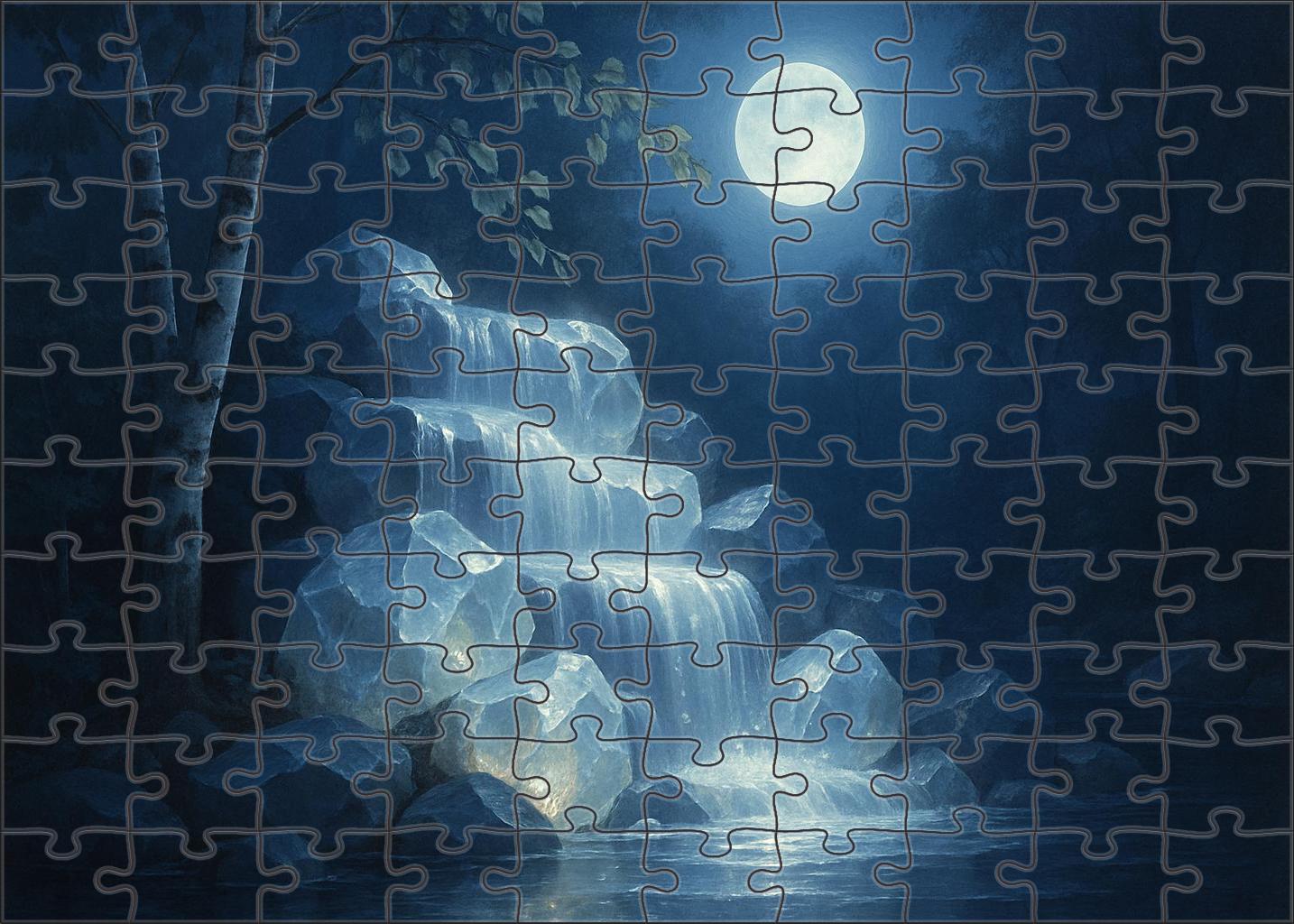 Moonlit Crystal Cascade 100 Piece Puzzle
