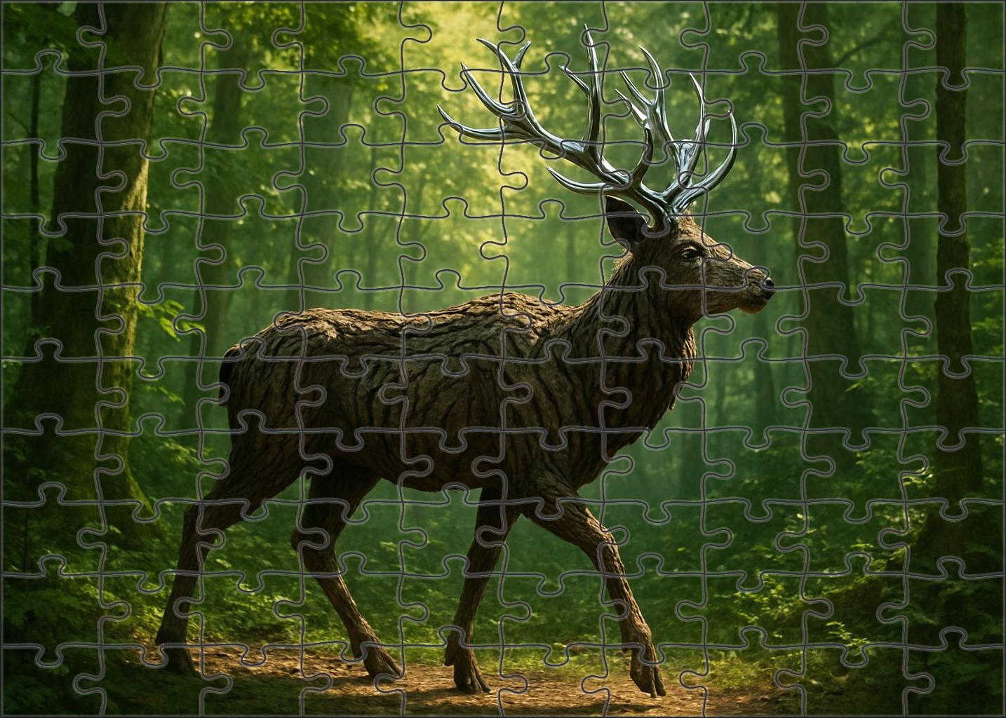 Ironbark Stag Living Tree With Antlers Of Hardened Steel Premium Puzzle Pieces