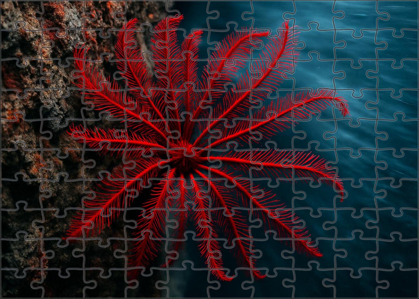 Crimson Feather Star Elegant Suspension Feeder 1000 Piece Puzzle