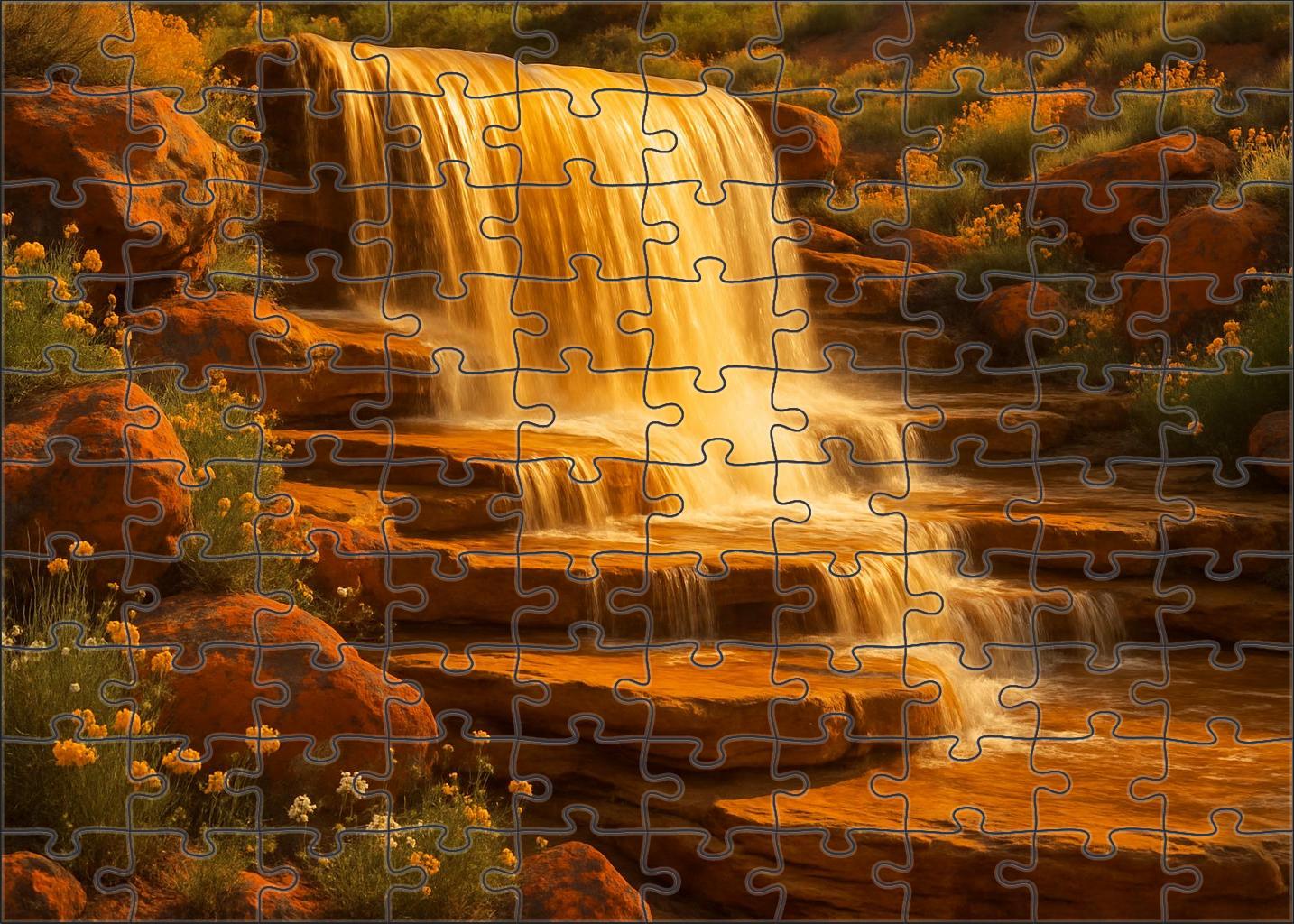 Amber Tide Falls Custom Jigsaw Puzzle