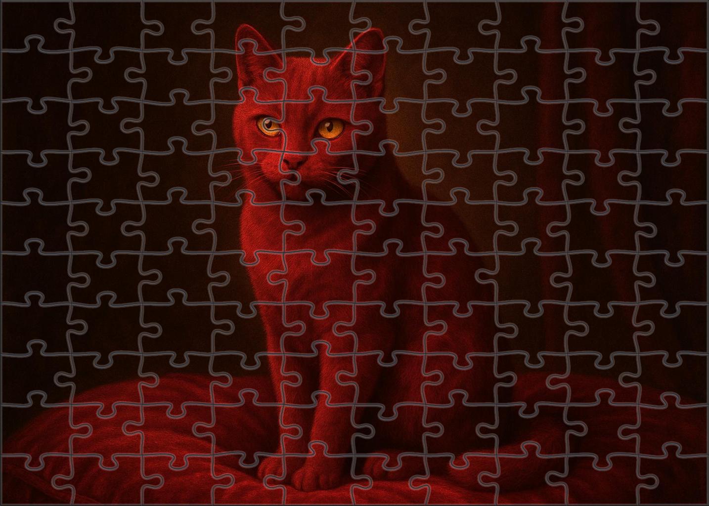 Velvet Ember Luxuriously Soft Coat With Deep Red Highlights Mini Puzzle