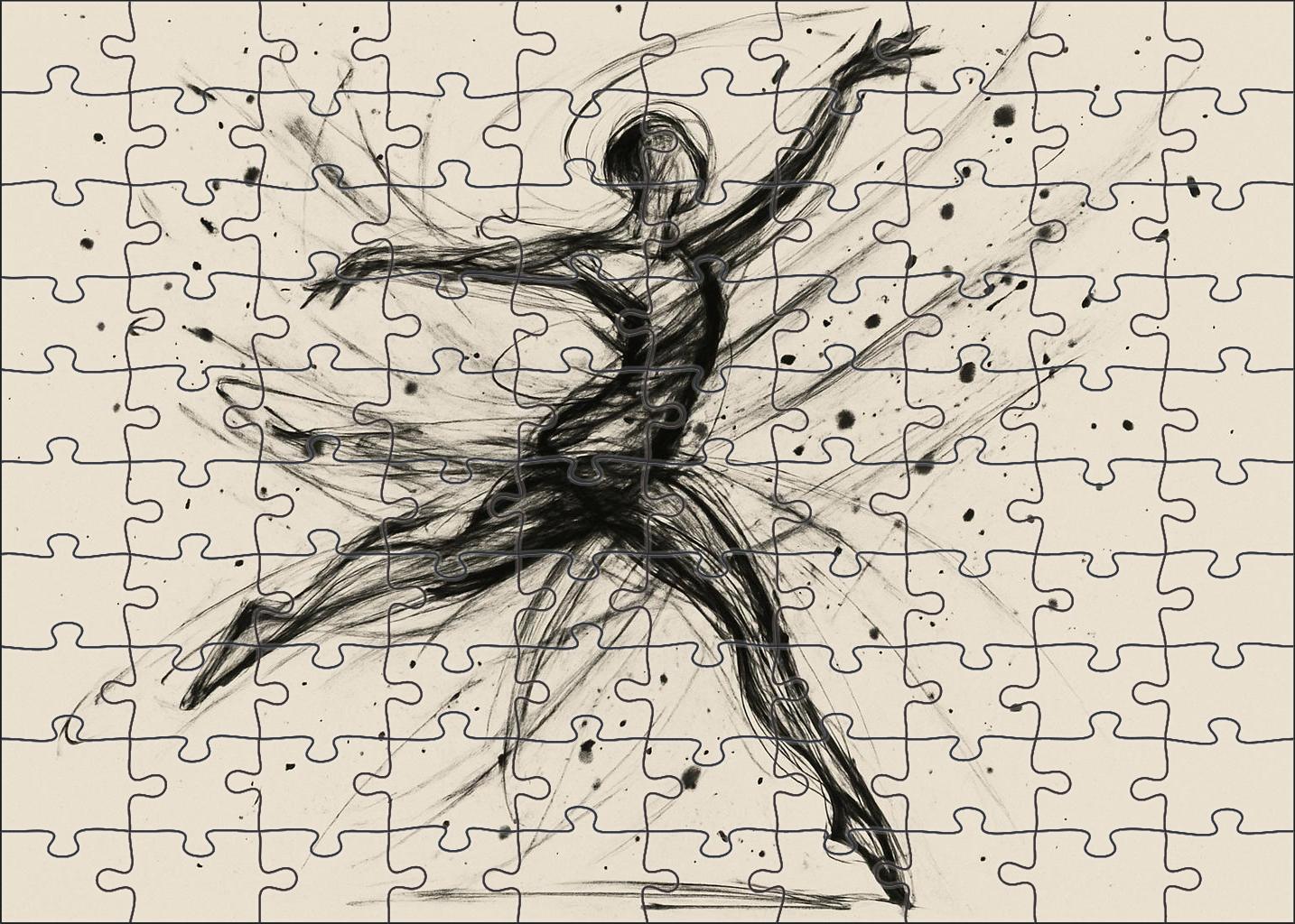 Dynamic Figure Gesture Energetic Ink Lines Conveying Movement And Form 1000 Piece Puzzle