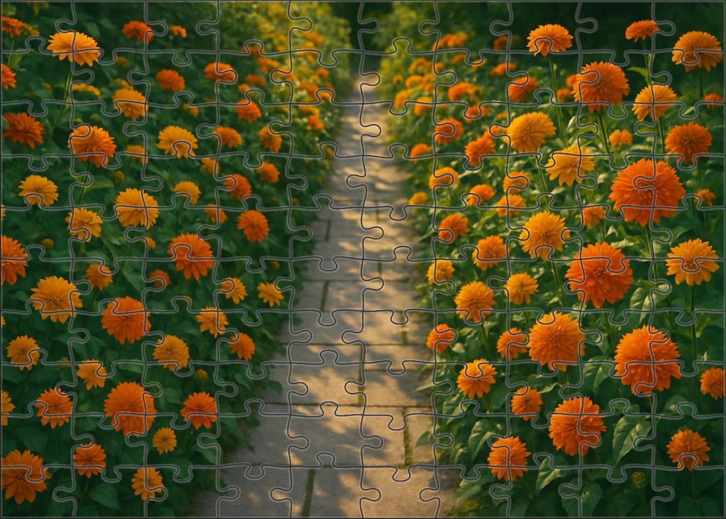 Sunshine Pathway Radiant Blooms Along A Garden Walk Family Puzzles