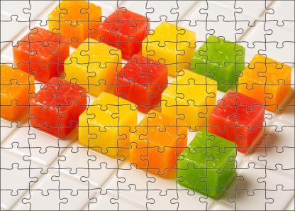 Citrus Medley Mosaic Diced Oranges Limes And Grapefruits On Ceramic Tiles 20 Piece Puzzle