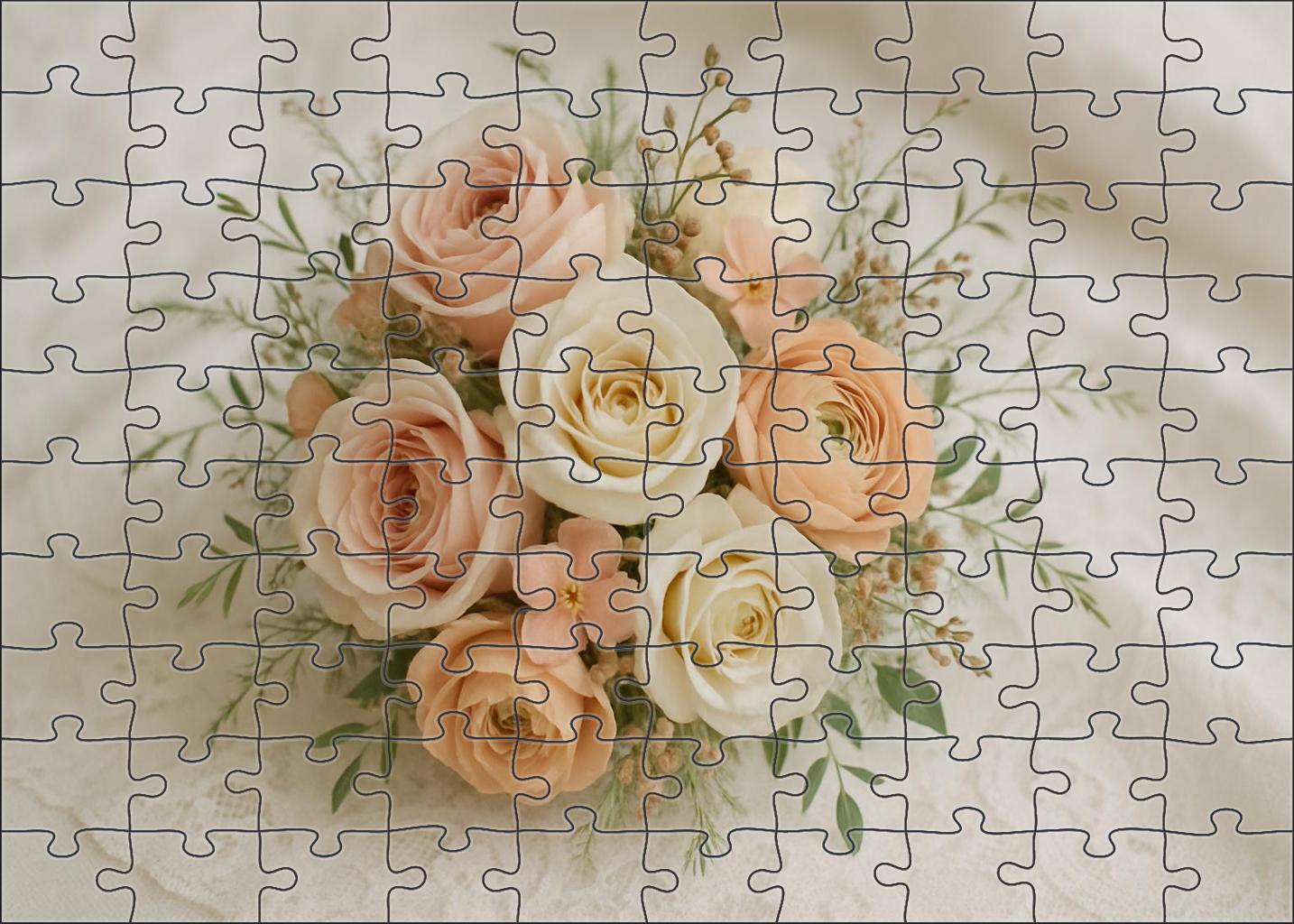 Blush Garden Party Bouquet Puzzle For Adults