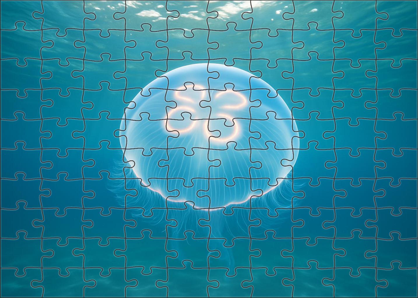 Celestial Moon Jelly Delicate Gelatinous Drifter With Radiant Pulsations Puzzle Collection