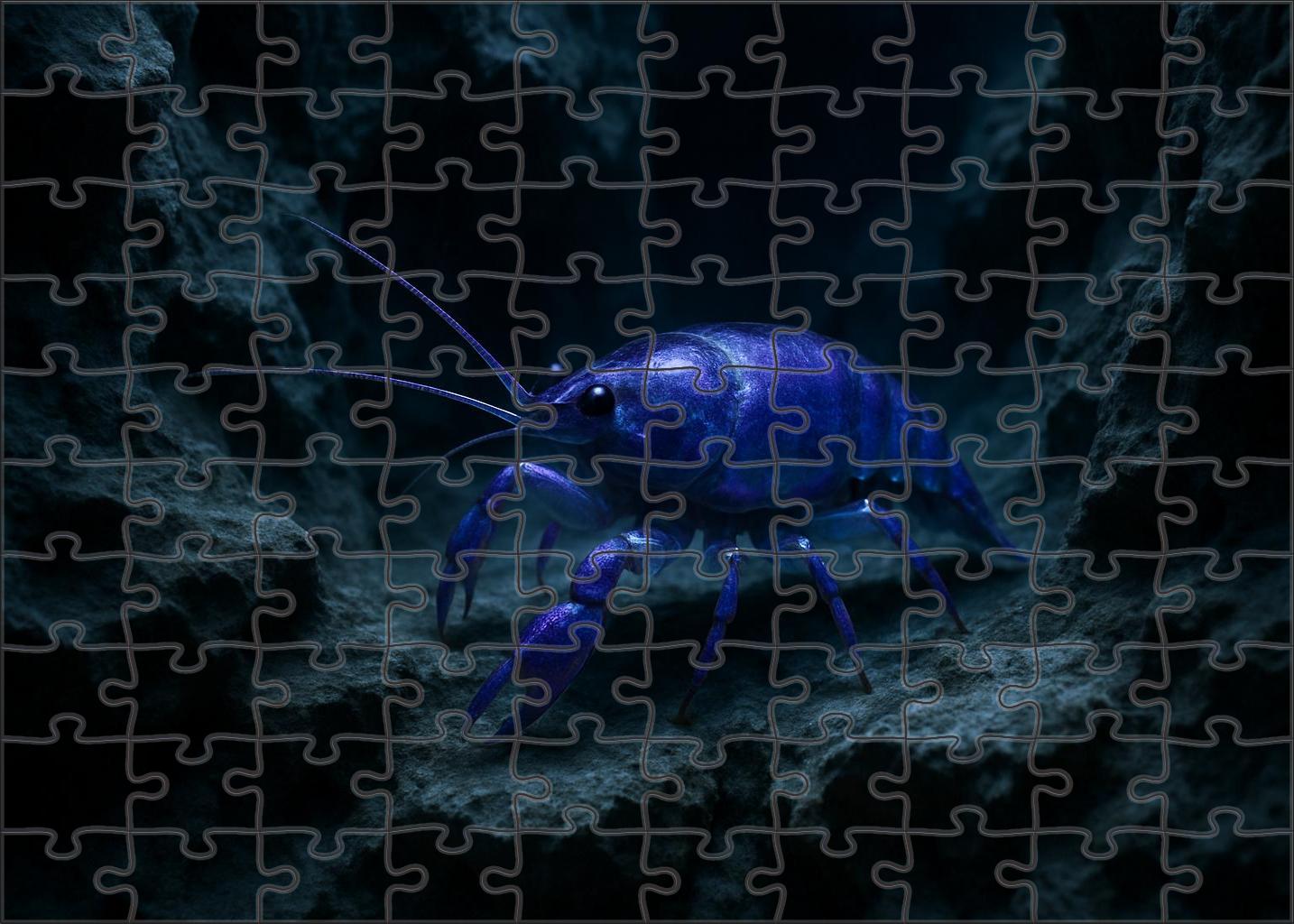 Sapphire Strider Elusive Deep-water Crustacean With Iridescent Shell 50 Piece Puzzle