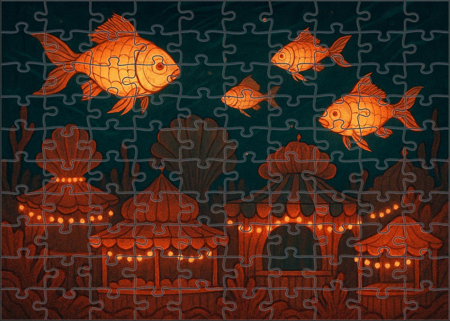 Lantern Fish Carnival 500 Piece Puzzle