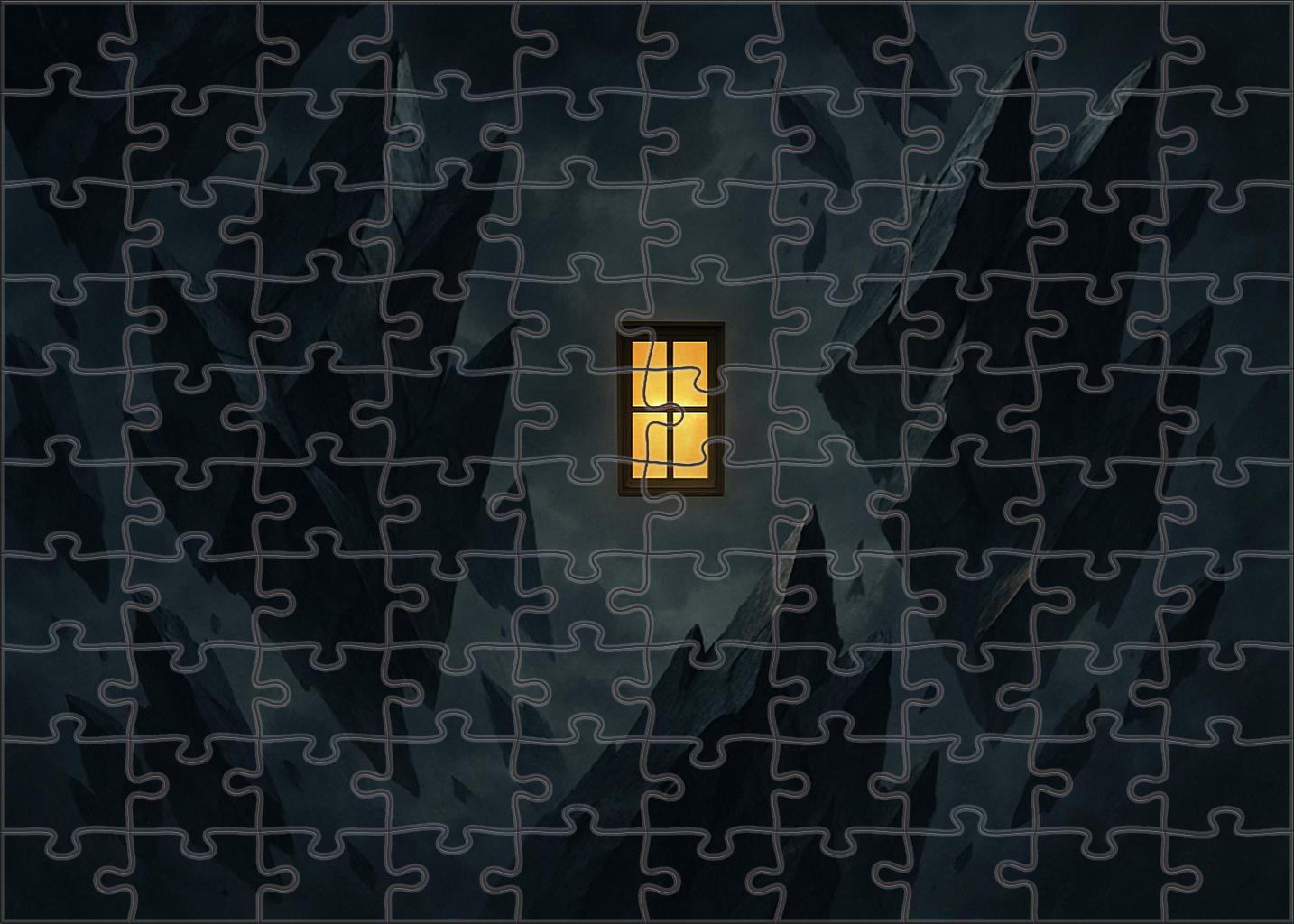 The Last Window A Floating Portal Amongst Shattered Mountains Custom Jigsaw Puzzle