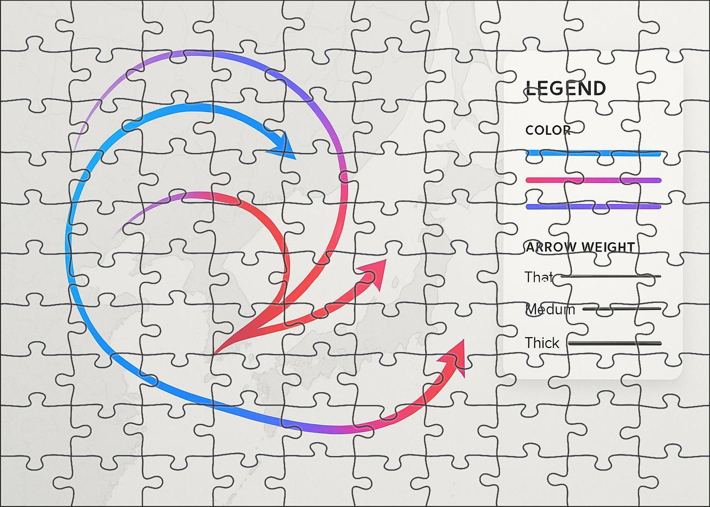 Population Mobility Flow Map Large Format Puzzle